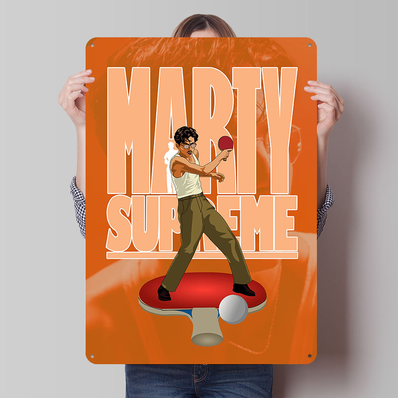 Table Tennis Marty Supreme - Affiche métallique de tennis de table