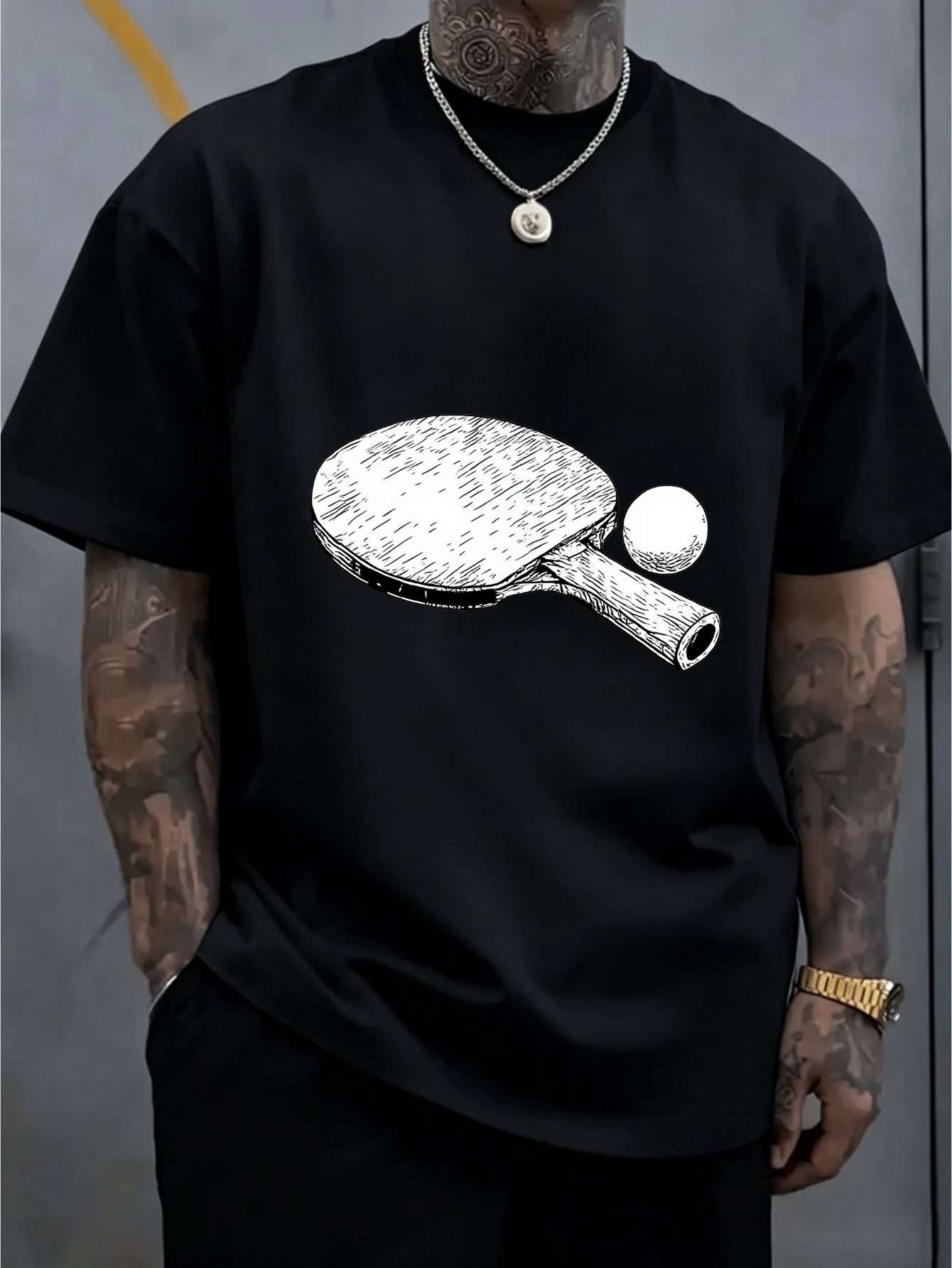 T-shirt homme en coton à manch - Table Tennis Outfit Male avis et prix