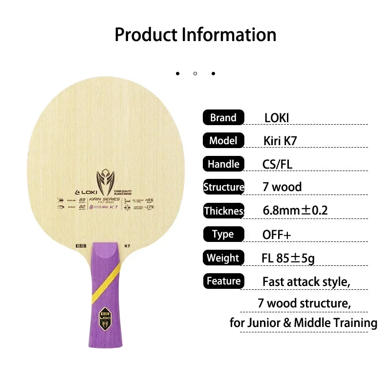 Lame de tennis de table LOKI K - Table Tennis Touch avis et prix